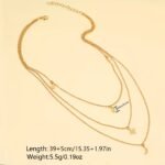 Mehrlagige Stern- und Mond-Anhänger Halskette – Trendiger Lagenlook – Bild 7