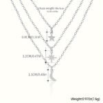 Mehrlagige Stern- und Mond-Anhänger Halskette – Trendiger Lagenlook – Bild 5