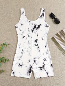Tie-Dye Schlafanzug Romper – Ärmellos & Slim Fit