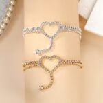 legant Heart Rhinestone Anklet – Double-Layer Copper Crystal Jewelry - Image 8