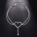 legant Heart Rhinestone Anklet – Double-Layer Copper Crystal Jewelry - Image 6
