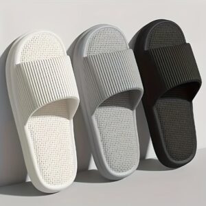 Outdoor Adventures] All-Season Slide Sandals - Minimalist Solid Color, Non-Slip EVA Material, Comfortable Open-Toe Design for Home, Beach, or Bathroom Use, Bathroom Sandals|Minimalist Slippers|EVA Sandals, Strappy Sandals
