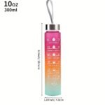 Sticlă de apă sportivă colorată tip curcubeu – 1 litru/32 Oz cu marcaje orare & șnur de transport - imagine 10