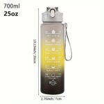 Sticlă de apă sportivă colorată tip curcubeu – 1 litru/32 Oz cu marcaje orare & șnur de transport - imagine 12