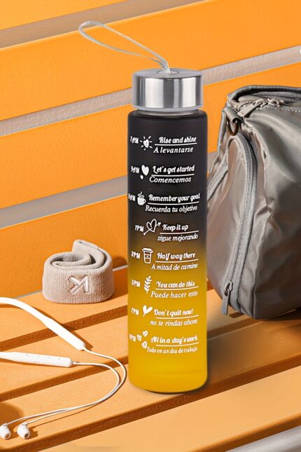 10oz Gradient Color Sports Water Bottle with Woven Carry Strap - Leakproof, Portable for Running & Cycling, PVC-Free