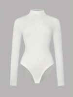 Bluză damă slim fit cu guler înalt și mâneci lungi – Stil minimalist & confort - imagine 2