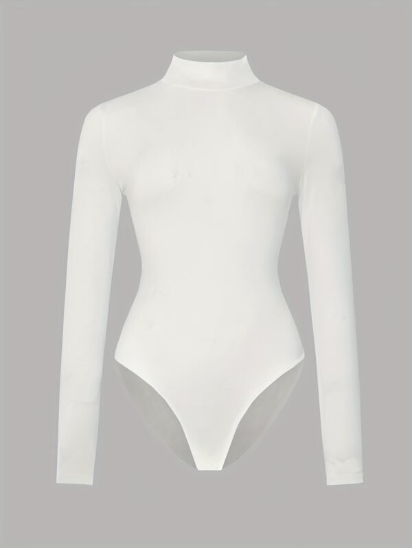 Damen Hochhals Langarm Slim Fit Oberteile – Minimalistischer Stil trifft auf – Bild 2