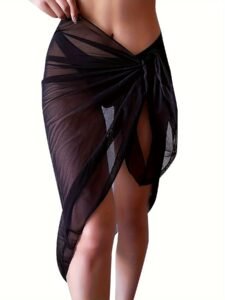 Damen-Sarong aus Chiffon – Leicht, Einfarbig & Knotenverschluss