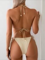 Zweiteiliger Damen-Bikini mit Muschelakzenten & Gepolstertem Top – Bild 2