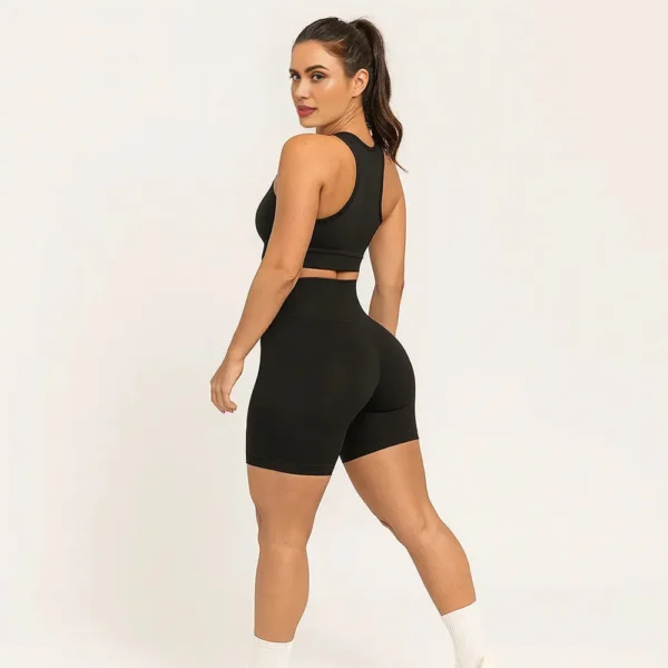 Short de yoga tie-dye taille haute – Style & fonctionnalité – Image 2