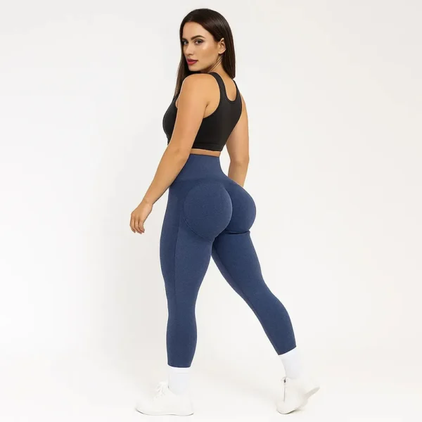 Damen High-Waist Kompressions-Sportleggins – Seitstriiche, Enge Passform, 7/8-Länge – Bild 3