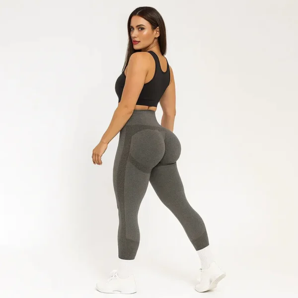 Damen High-Waist Kompressions-Sportleggins – Seitstriiche, Enge Passform, 7/8-Länge – Bild 4