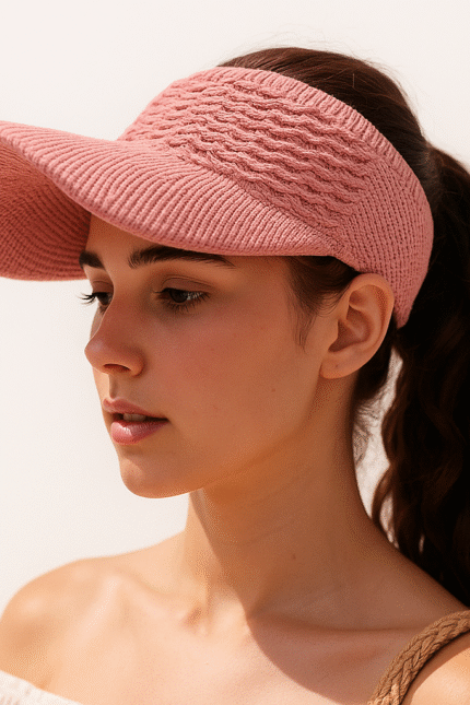 Damen Visor-Hut mit Wellenstruktur – Atmungsaktiv, Elastisch, Sonnenschutz für Outdoor-Sportarten