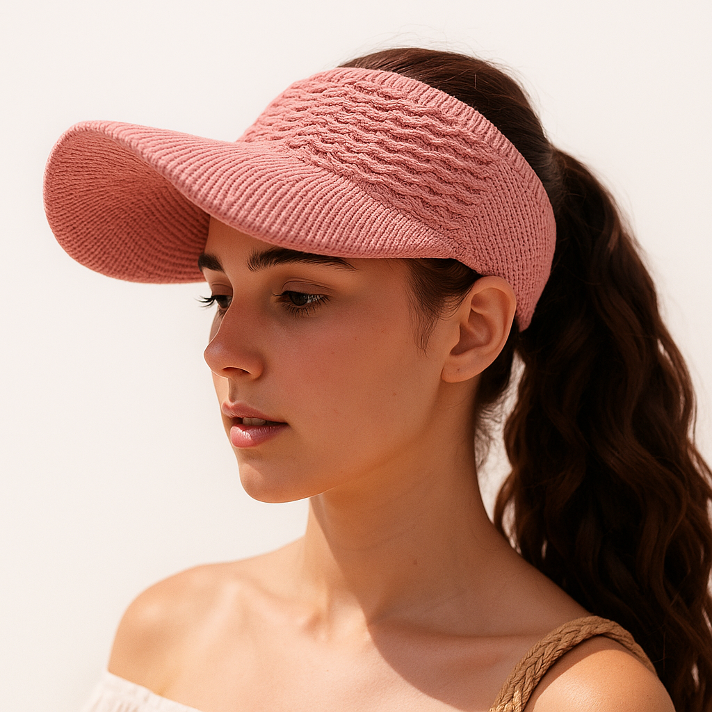 36133715-02b7-448a-ae92-95e8aeff6382 Damen Visor-Hut mit Wellenstruktur – Atmungsaktiv, elastisch, Sonnenschutz für Outdoor-Sportarten – Bild 1