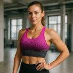 Brassière de sport sans coutures pour femme – Dégradé, maintien léger & coques amovibles