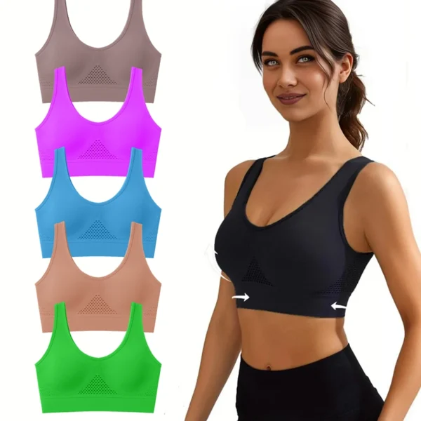 Damen Shock‑Resistenter Sport‑BH mit Herausnehmbaren Pads – Mittlerer Halt – Bild 6