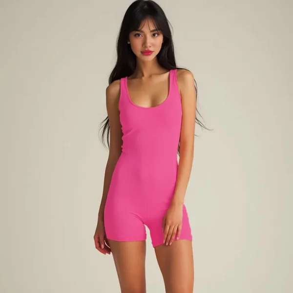 Combinaison rouge sans coutures dos nu pour femme – Élégante & confortable – Image 11