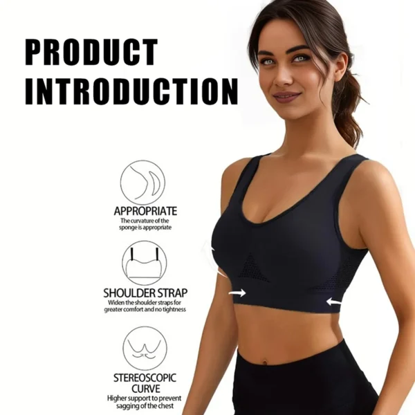 Damen Shock‑Resistenter Sport‑BH mit Herausnehmbaren Pads – Mittlerer Halt – Bild 7