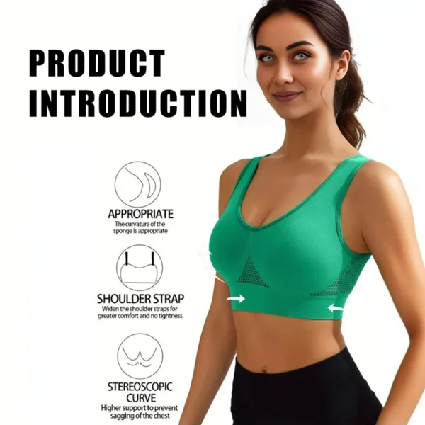 Damen Shock‑Resistenter Sport‑BH mit Herausnehmbaren Pads – Mittlerer Halt – Bild 5