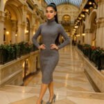 Damens Eleganter Rippstrickpullover mit Hochsteck - Langarm Herbst-Winter-Pullover, Mitteldehnbarer Stoff, Unifarben, Handwäsche/Reinigung, Vielseitig für Casual & Formelle Outfits, Herbstmode, Strukturiertes Muster – Bild 5