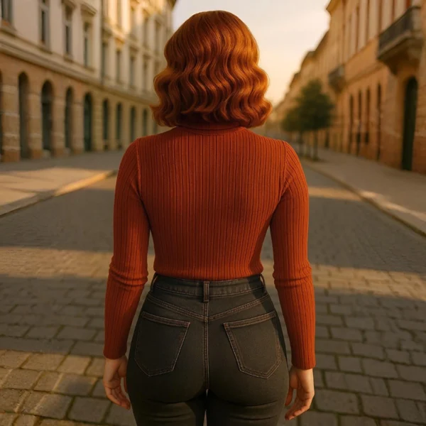 Damen-High-Neck Gestreifte Bodysuits – Eleganz, Komfort und Vielseitigkeit – Bild 5