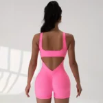 Combinaison rouge sans coutures dos nu pour femme – Élégante & confortable – Image 10