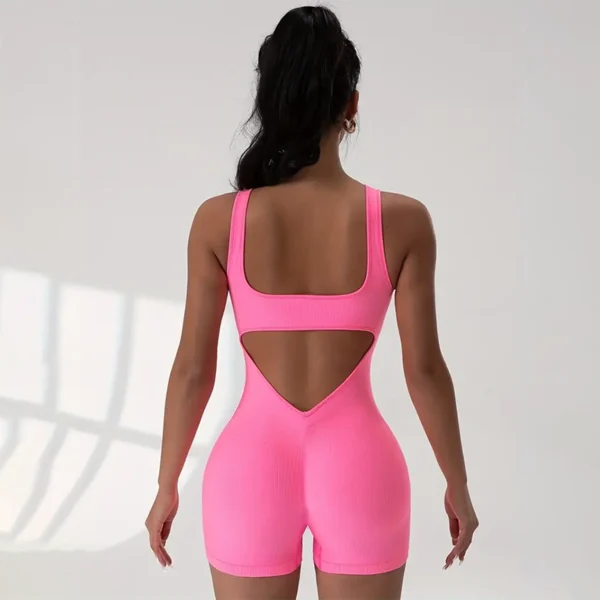 Combinaison rouge sans coutures dos nu pour femme – Élégante & confortable – Image 10