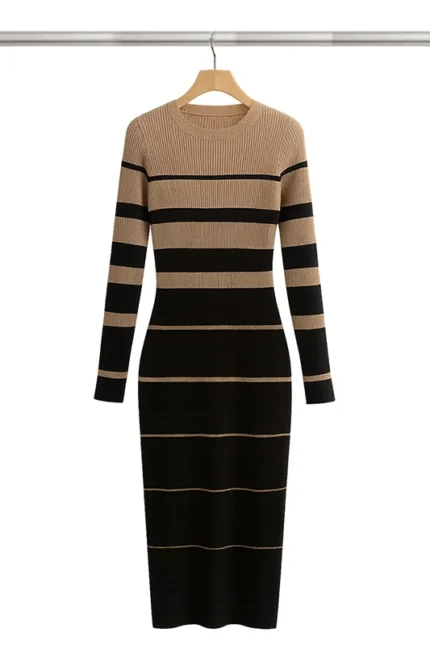 Rochie pulover cu dungi pentru femei – Design & stil