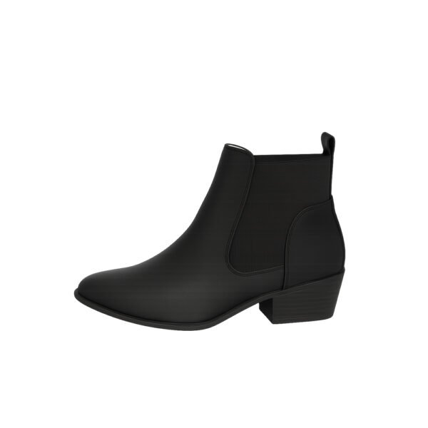 Damen Chelsea Boots Schwarz – Klassische Ankle Boots mit Blockabsatz – Bild 2