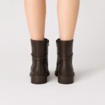 Damen Ankle Boots Braun – Klassische Stiefeletten mit Gold-Detail & Blockabsatz – Bild 2