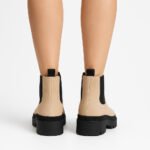 Damen Chelsea Boots Beige mit Plateau-Sohle – Trendige Chunky Stiefel für Herbst & Winter – Bild 3
