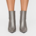 Damen Ankle Boots Silber Grau – Elegante Stiefeletten mit Stiletto-Absatz – Bild 3