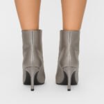 Damen Ankle Boots Silber Grau – Elegante Stiefeletten mit Stiletto-Absatz – Bild 4