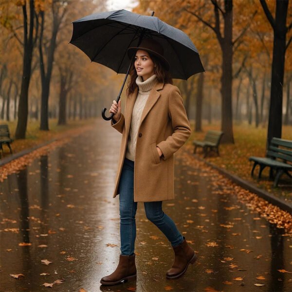 Damen Chelsea Boots Braun – Klassische Stiefeletten mit Blockabsatz für Alltag & Büro – Bild 5