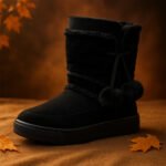 Damen Winterstiefel Schwarz mit Warmfutter & Pompons – Kuschelige Schneestiefel für kalte Tage – Bild 7