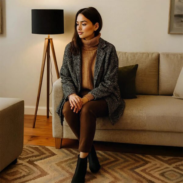 Damen Chelsea Boots Schwarz – Klassische Ankle Boots mit Blockabsatz – Bild 8