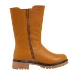 Damen Chelsea Boots Braun – Mid-Calf Stiefel mit Chunky-Sohle – Bild 2