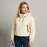 Geacă de Iarnă pentru Femei Crem – Geacă Minimalistă cu Glugă