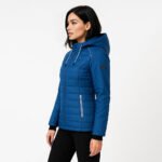 Damen Steppjacke Blau – Sportliche Winterjacke mit Kapuze – Bild 2