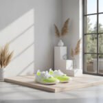 Damen Sneaker Atmungsaktiv Neon Grün & Weiß – Leicht & Bequem – Bild 2