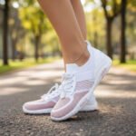 Women’s Lightweight Sneakers White Pink – Breathable & Stylish