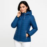 Damen Steppjacke Blau – Sportliche Winterjacke mit Kapuze