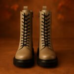 Damen Combat Boots Grau – Trendige Schnürstiefel mit Chunky-Sohle – Bild 3