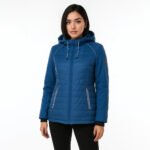 Damen Steppjacke Blau – Sportliche Winterjacke mit Kapuze – Bild 3