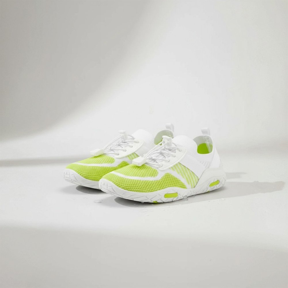 3 Damen Sneaker Atmungsaktiv Neon Grün & Weiß – Leicht & Bequem – Bild 1