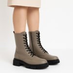 Damen Combat Boots Grau – Trendige Schnürstiefel mit Chunky-Sohle – Bild 4