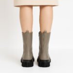 Damen Combat Boots Grau – Trendige Schnürstiefel mit Chunky-Sohle – Bild 5