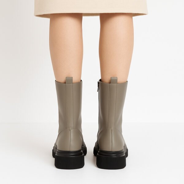 Damen Combat Boots Grau – Trendige Schnürstiefel mit Chunky-Sohle – Bild 5