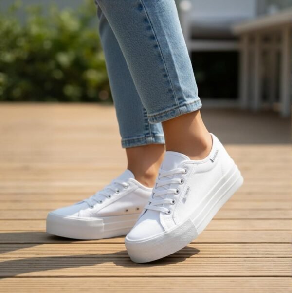 Damen Plateau Sneaker Weiß – Stylisch & Bequem – Bild 6