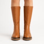 Damen Chelsea Boots Braun – Mid-Calf Stiefel mit Chunky-Sohle – Bild 5